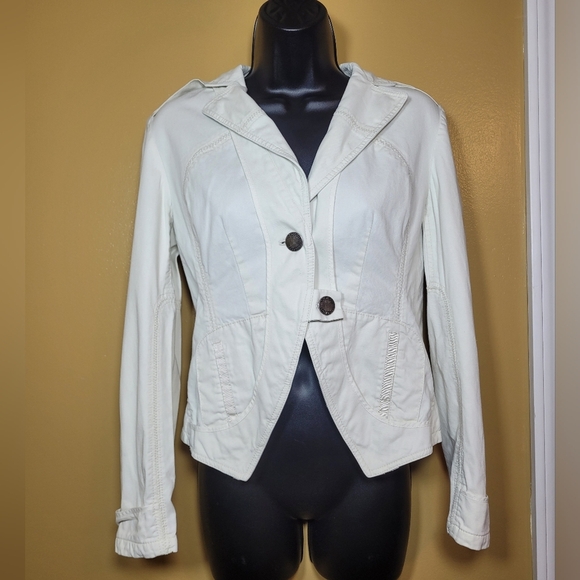 Ideology 100% Cotton White Jacket sz Petite S - Picture 1 of 7